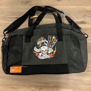 Ed Hardy Skull Graphic Duffel Bag NWT
